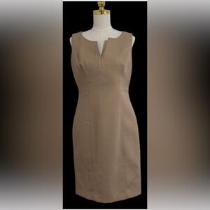 Beige Sleeveless Dress Size 10 Office Work Business Wedding Guest